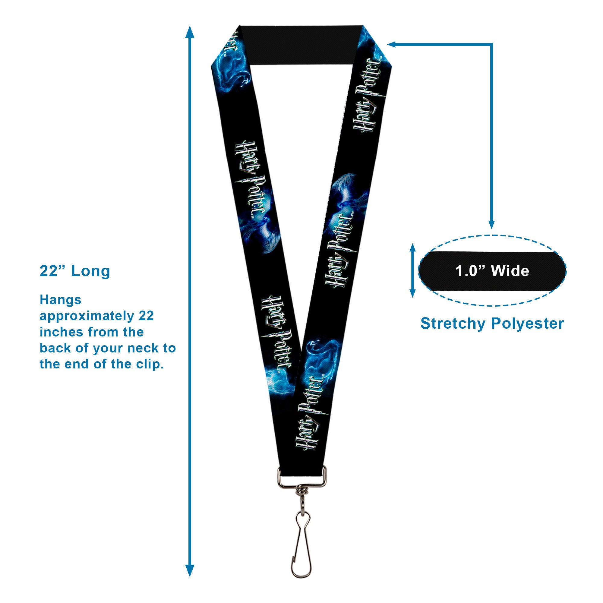 Lanyard - 1.0" - HARRY POTTER Animal Spirits Black White Blue Lanyards Harry Potter