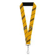 Lanyard - 1.0" - HUFFLEPUFF Crest Stripe Yellow Black Lanyards Harry Potter