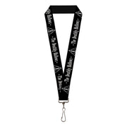 Lanyard - 1.0" - HARRY POTTER THE DEATHLY HALLOWS Symbol Black White Lanyards Harry Potter