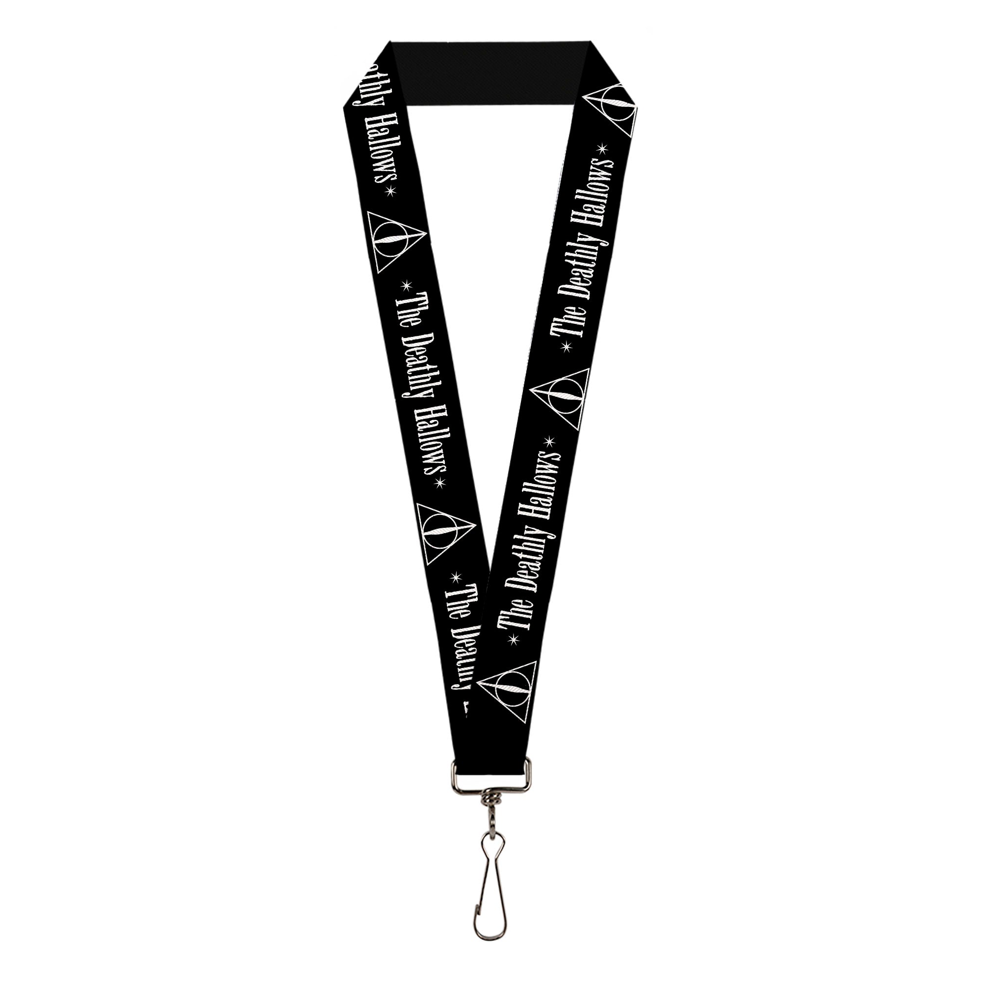 Lanyard - 1.0" - HARRY POTTER THE DEATHLY HALLOWS Symbol Black White Lanyards Harry Potter
