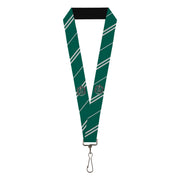 Lanyard - 1.0" - Slytherin Crest Stripe5 Green Gray Lanyards Harry Potter