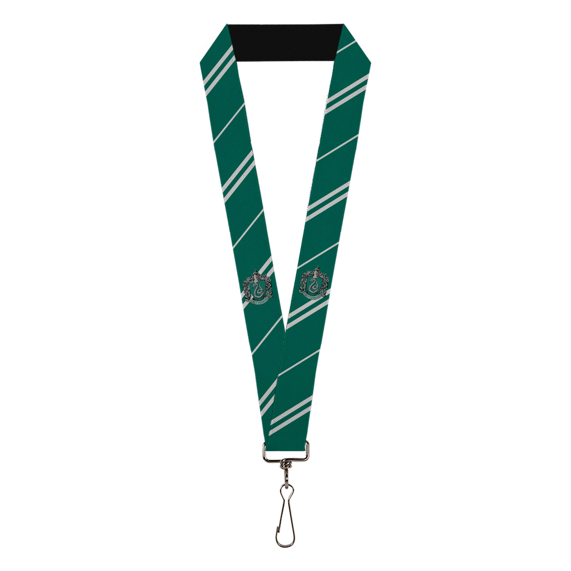Lanyard - 1.0" - Slytherin Crest Stripe5 Green Gray Lanyards Harry Potter