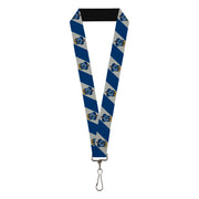 Lanyard - 1.0" - RAVENCLAW Crest Diagonal Stripe Gray Blue Lanyards Harry Potter