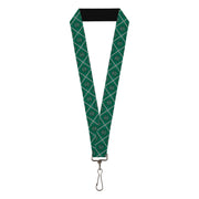 Lanyard - 1.0" - Harry Potter Slytherin Crest Plaid Greens Gray Lanyards Harry Potter