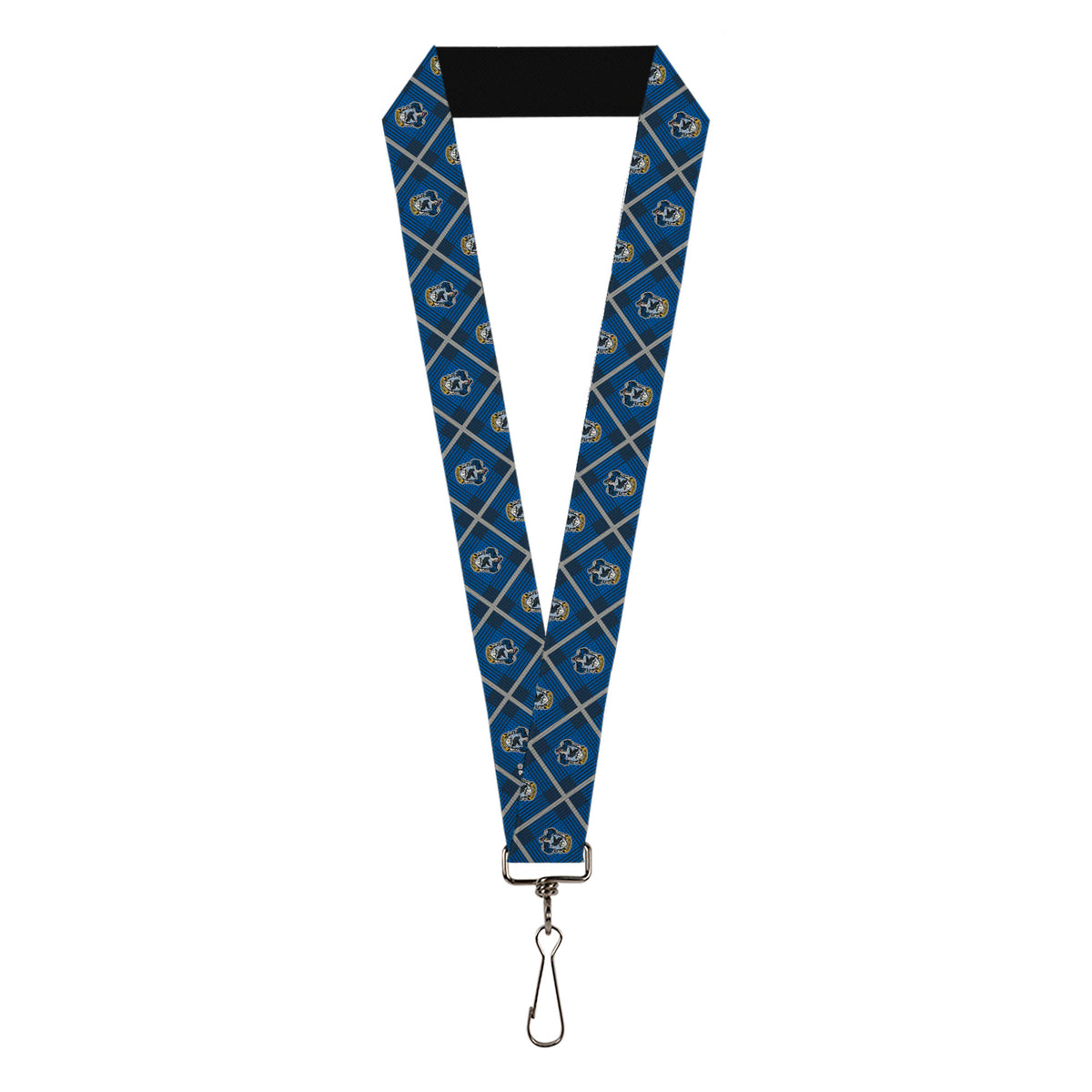 buckle down Lanyard - 1.0" - Harry Potter Ravenclaw Crest Plaid Blues Gray