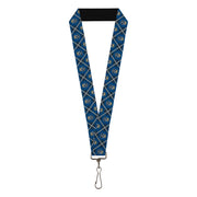 Lanyard - 1.0" - Harry Potter Ravenclaw Crest Plaid Blues Gray Lanyards Harry Potter