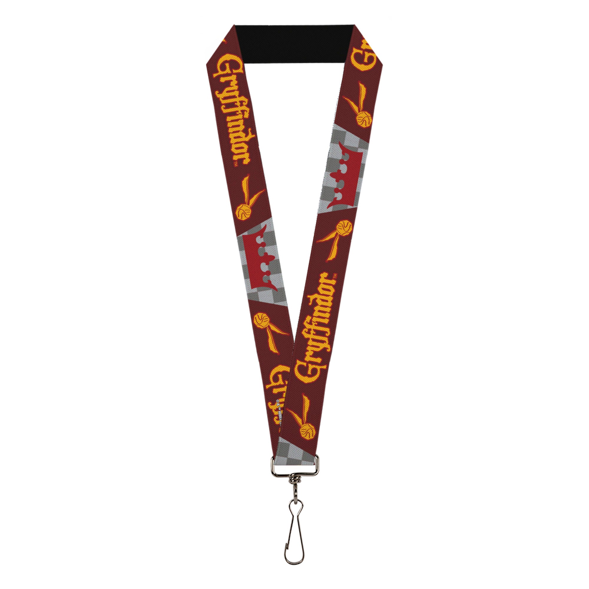 Lanyard - 1.0" - Harry Potter GRYFFINDOR Quiditch Ball Crown Burgundy Red Golds Grays Lanyards Harry Potter