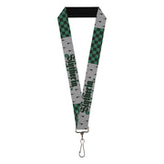 Lanyard - 1.0" - Harry Potter SLYTHERIN Checker Blocks Grays Greens Lanyards Harry Potter