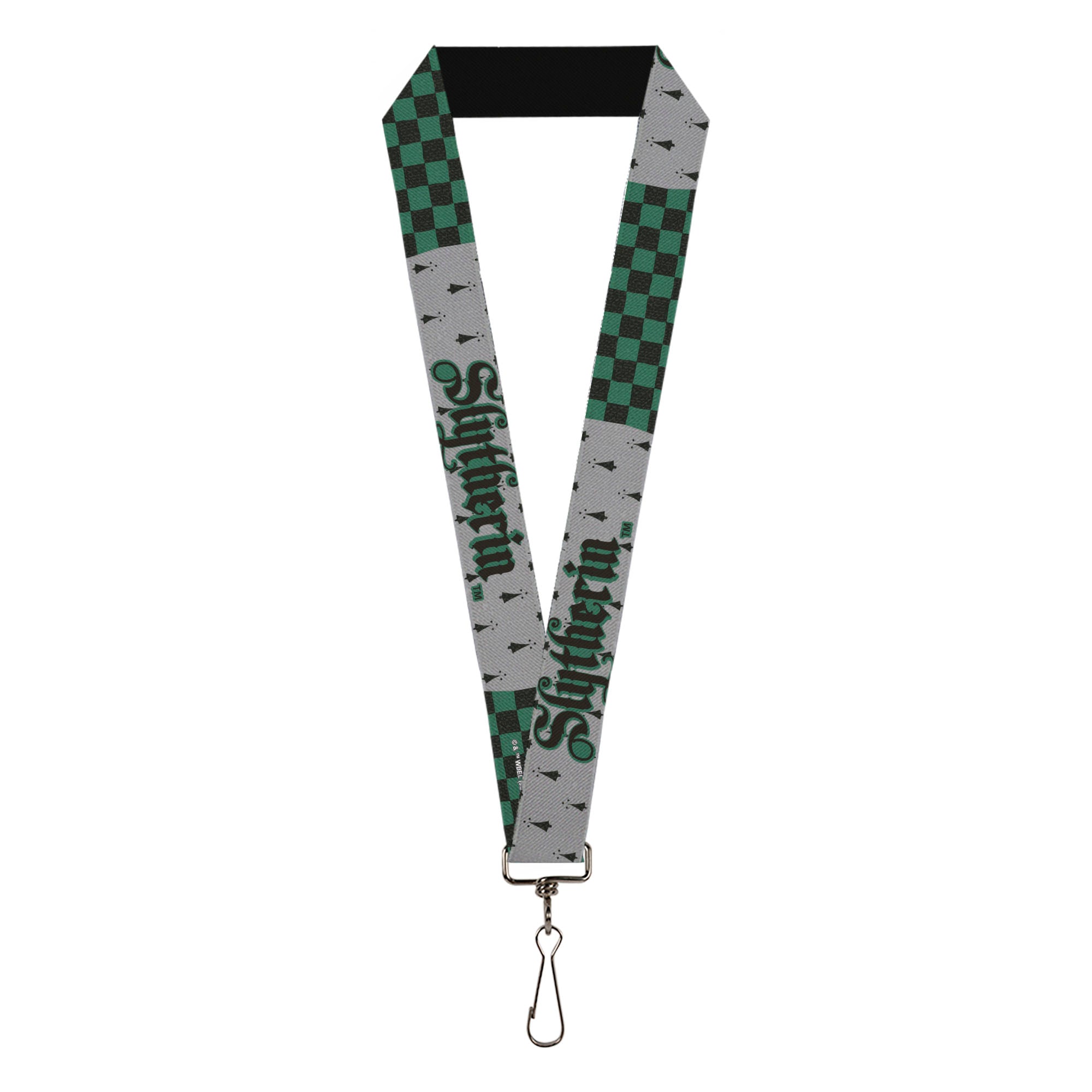 Lanyard - 1.0" - Harry Potter SLYTHERIN Checker Blocks Grays Greens Lanyards Harry Potter