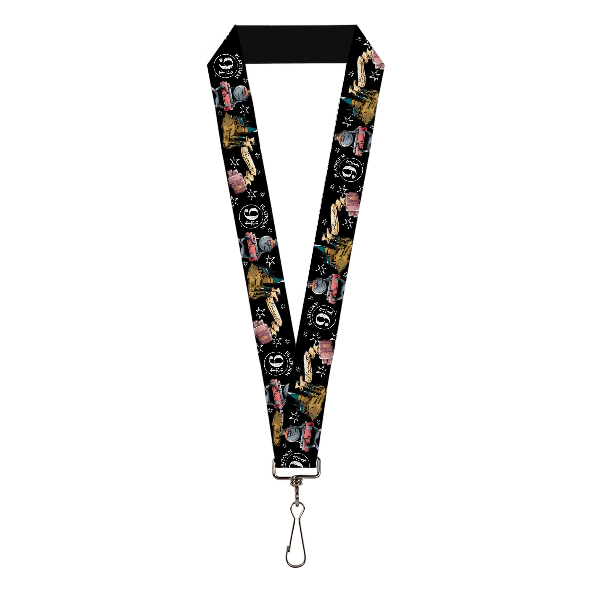 Lanyard - 1.0" - Harry Potter PLATFORM 9 3 4 Collage Black White Lanyards Harry Potter