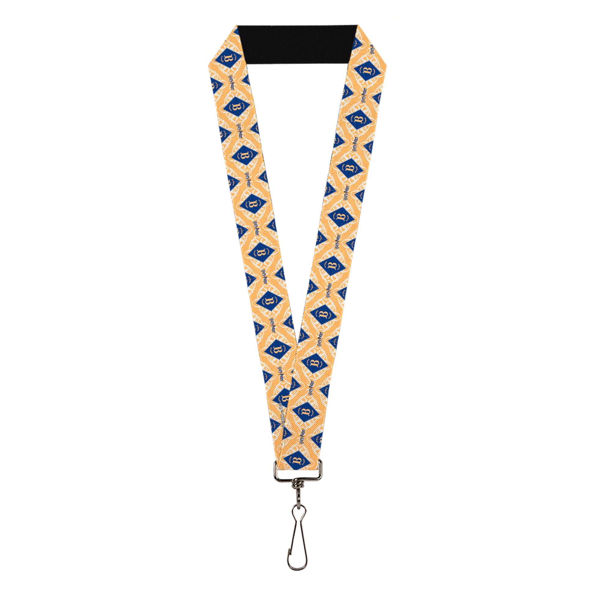 Lanyard - 1.0" - HARRY POTTER Butterbeer Diamond Logo White/Yellow/Blue Lanyards Harry Potter