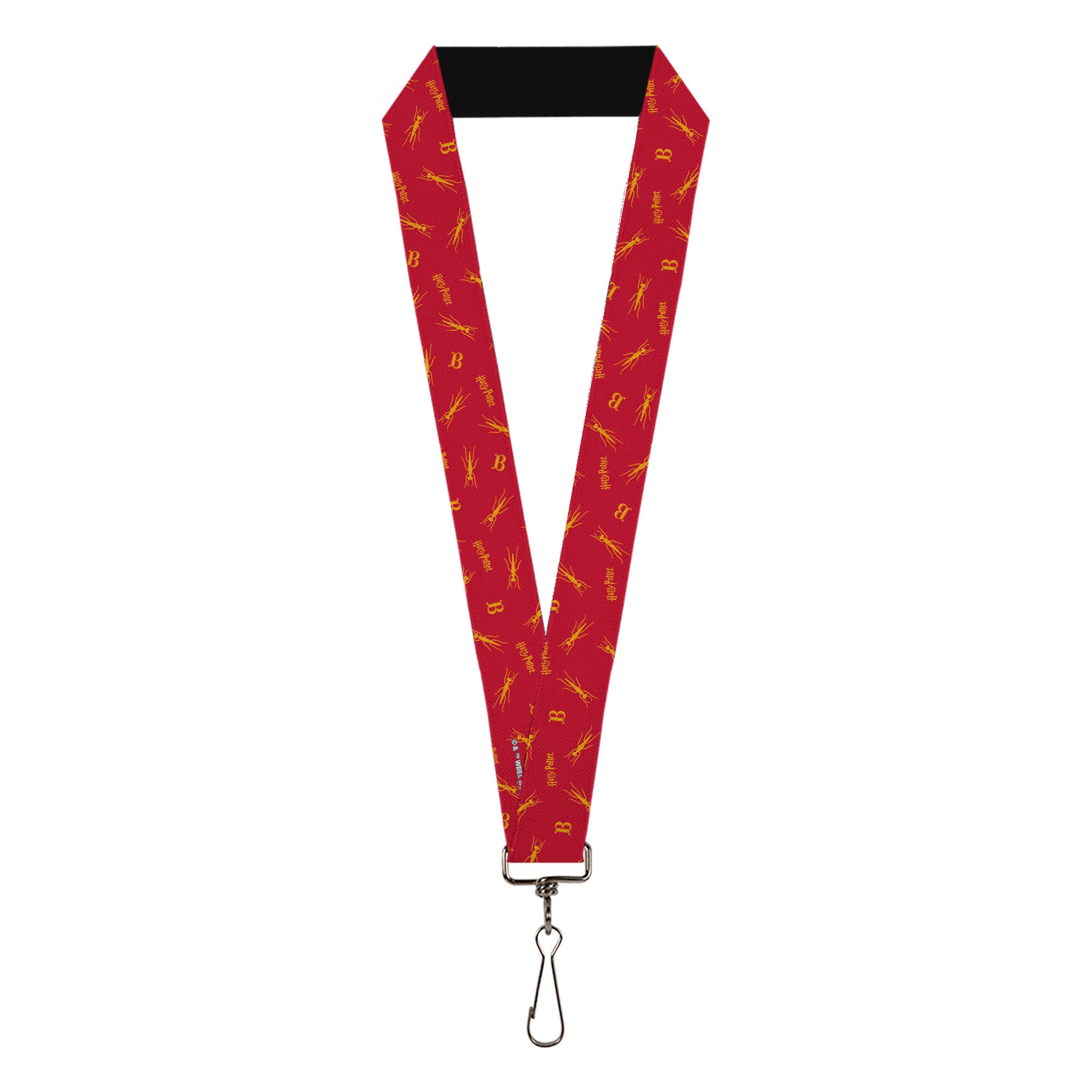 Lanyard - 1.0" - Harry Potter Butterbeer Logo and Insect Icon Scattered Red/Yellow Lanyards Harry Potter