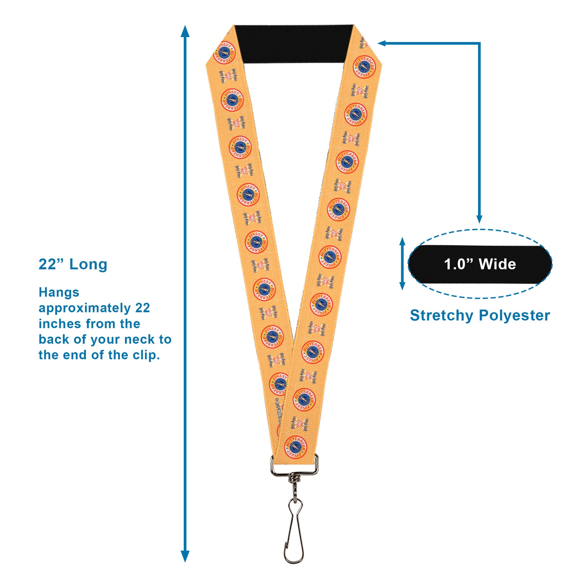 Lanyard - 1.0" - HARRY POTTER SINCE 1867 FINEST BUTTERBEER Icon Yellow/Blue/Red Lanyards Harry Potter