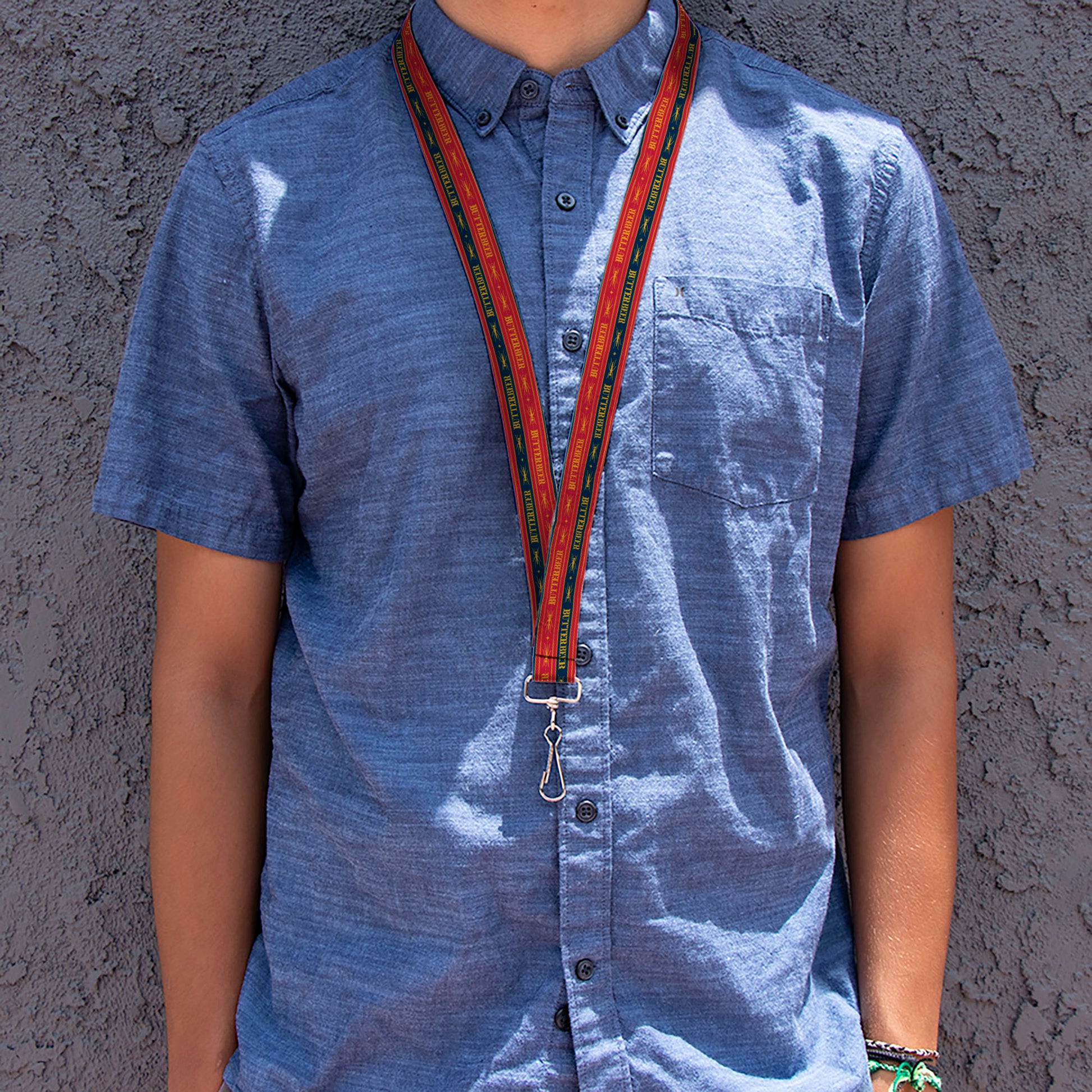 Lanyard - 1.0" - Harry Potter BUTTERBEER Stripe Red/Blue/Golden Yellow Lanyards Harry Potter