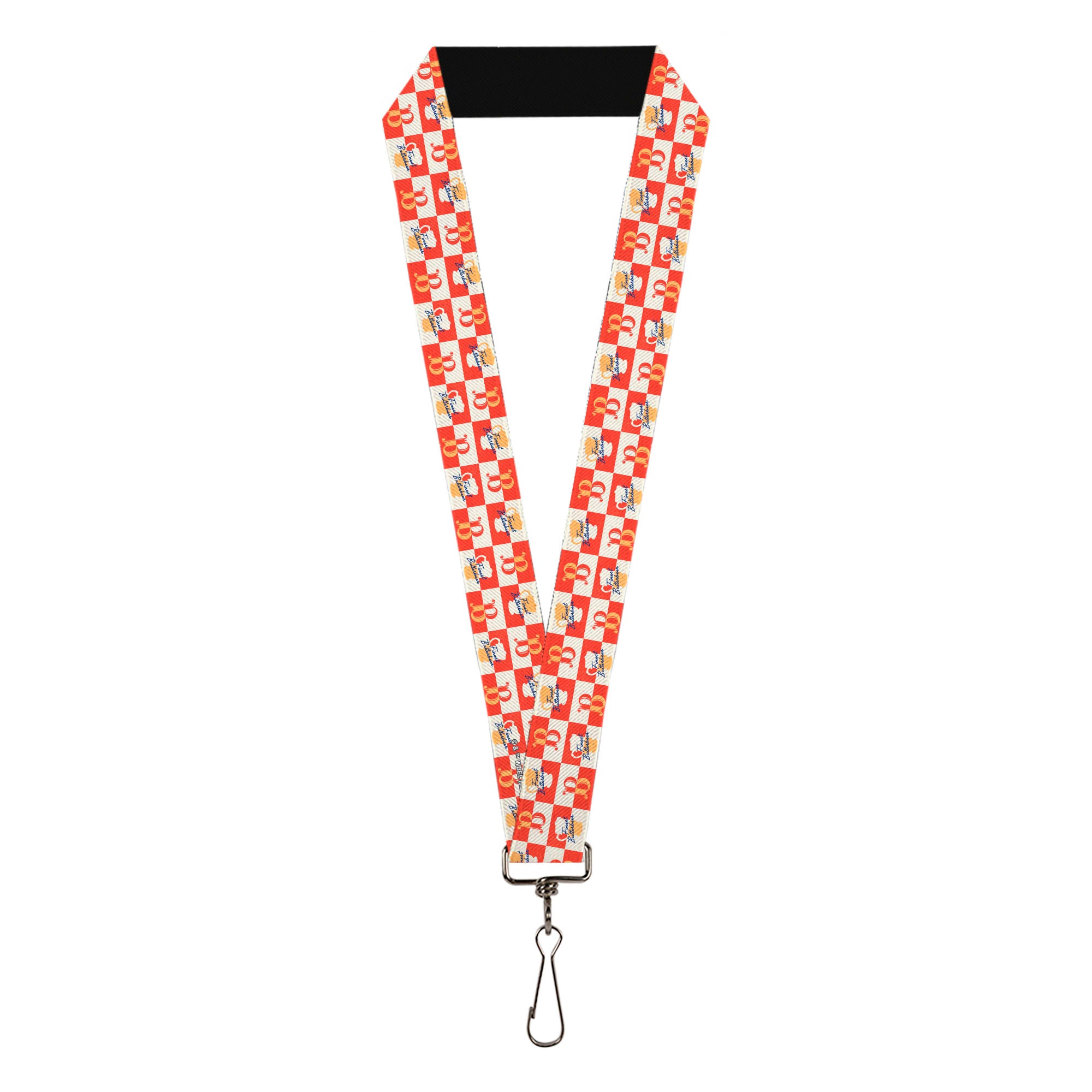 Lanyard - 1.0" - HARRY POTTER FINEST BUTTERBEER Logo and Mug Checker Red/White/Yellow Lanyards Harry Potter