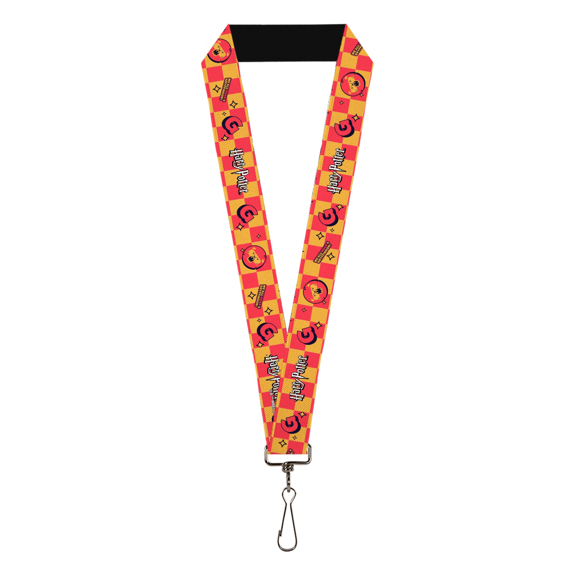 Lanyard - 1.0" - Harry Potter Gryffindor Icons Checker Yellow/Red Lanyards Harry Potter