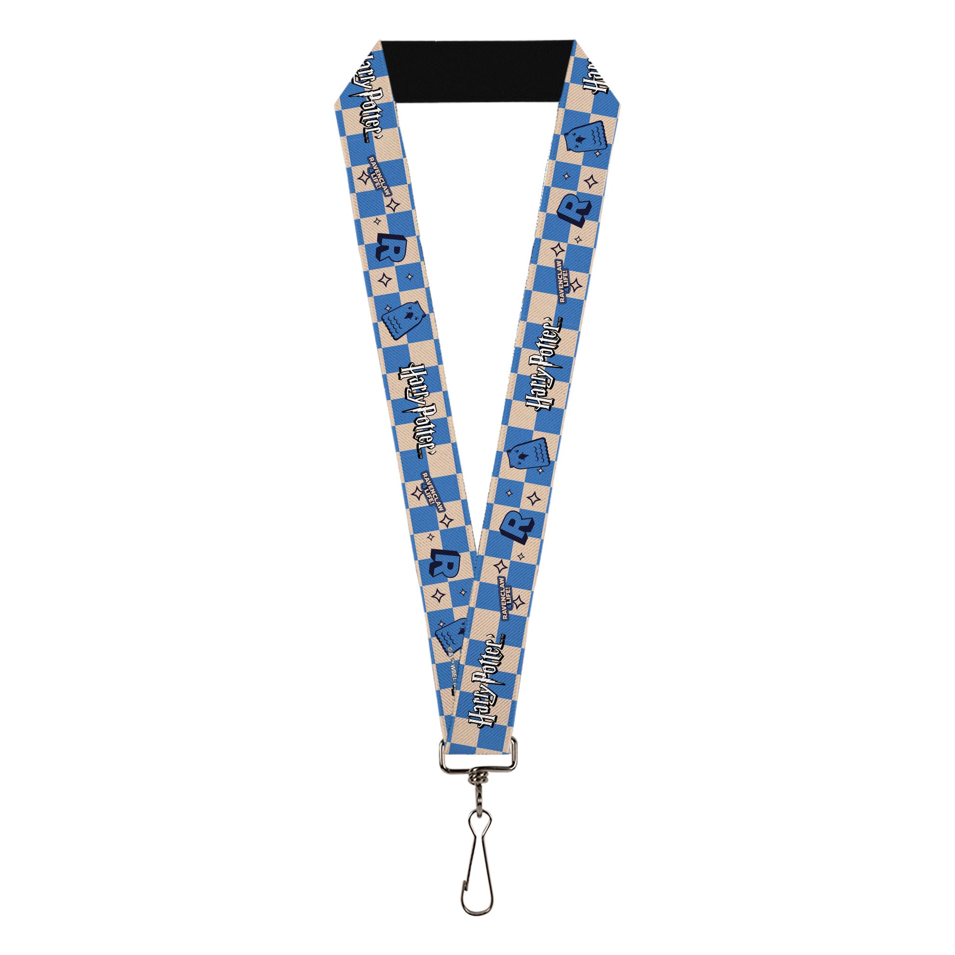 Lanyard - 1.0" - Harry Potter Ravenclaw Icons Checker White/Blue Lanyards Harry Potter