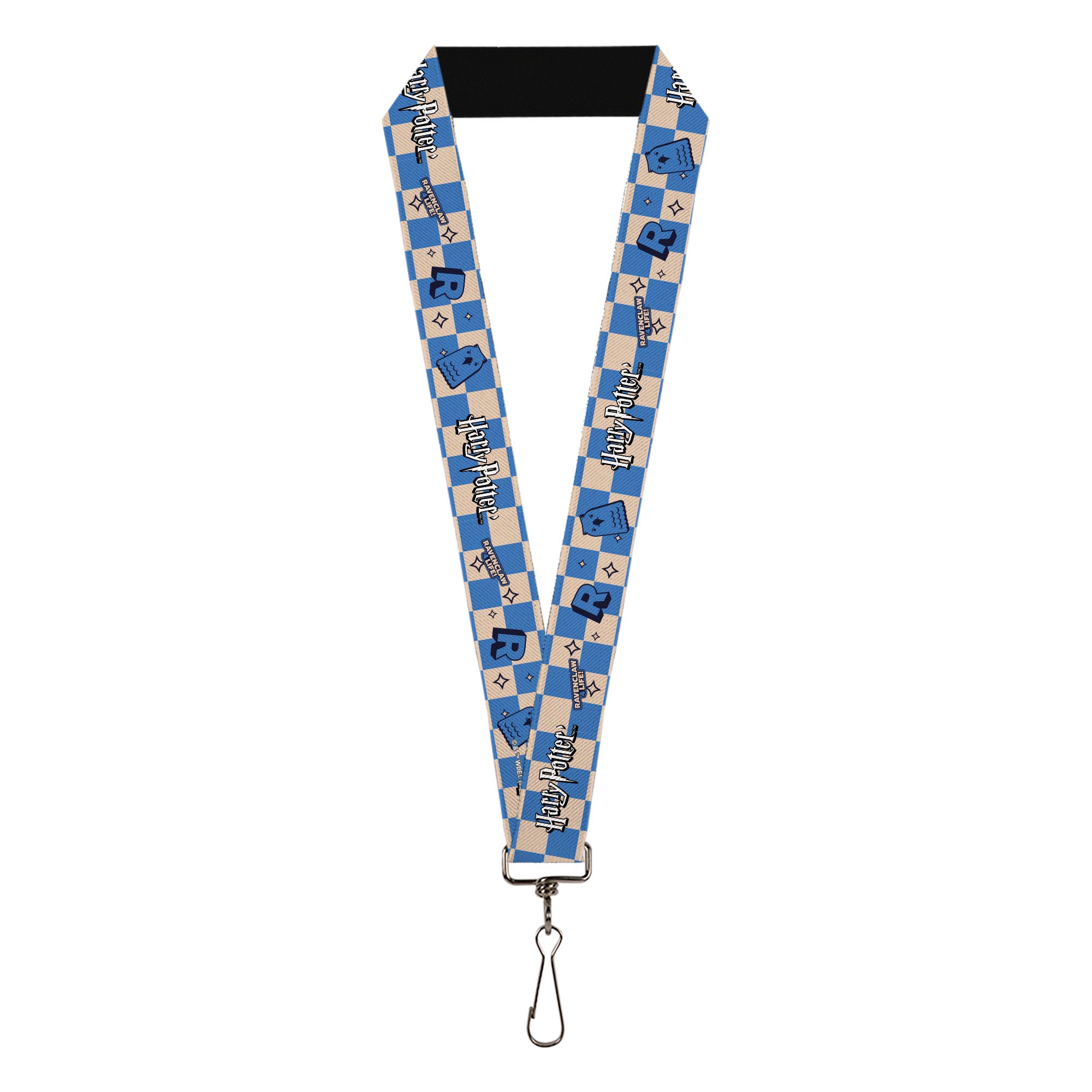 Lanyard - 1.0" - Harry Potter Ravenclaw Icons Checker White/Blue Lanyards Harry Potter
