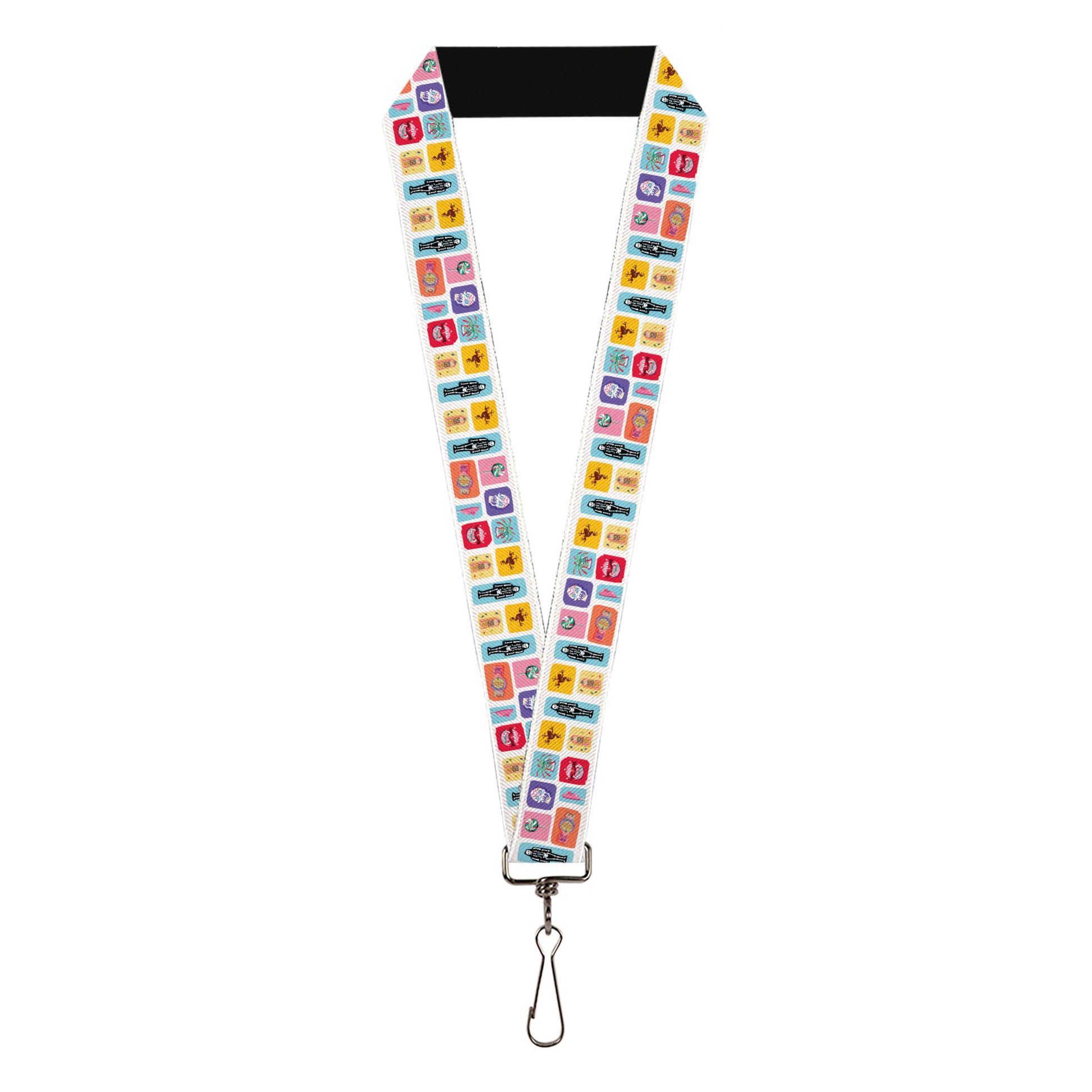 Lanyard - 1.0" - Harry Potter Honeydukes Icons Collage White/Multi Color Lanyards Harry Potter