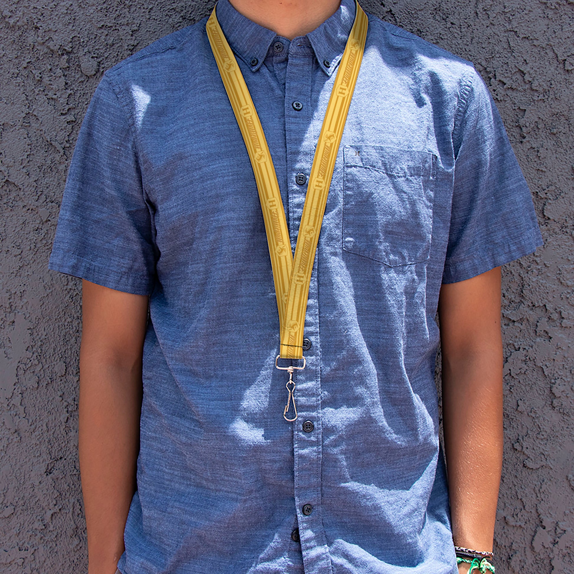 Lanyard - 1.0" - Harry Potter Hufflepuff House Champion Icons Stripe Yellows Lanyards Harry Potter