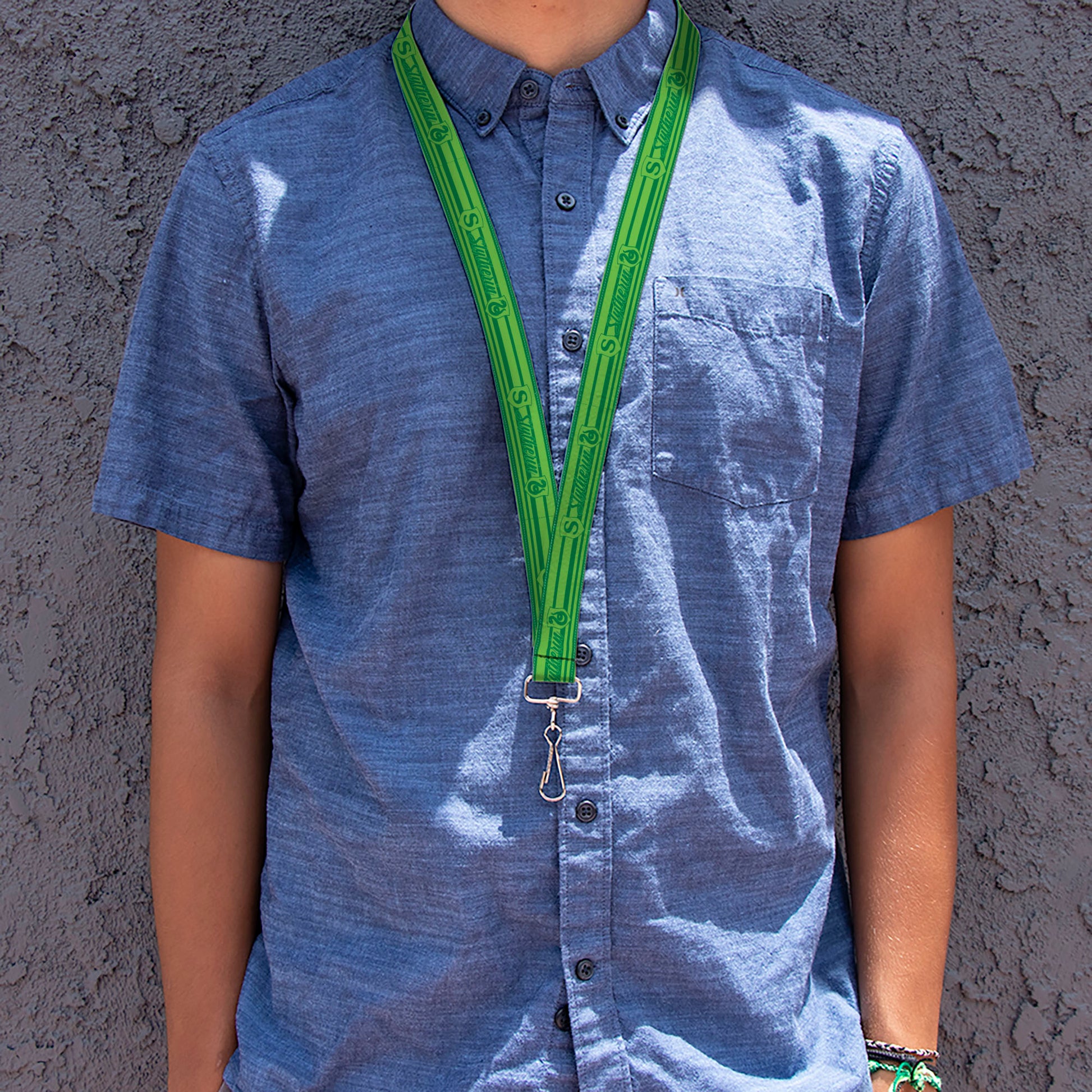 Lanyard - 1.0" - Harry Potter Slytherin House Champion Icons Stripe Greens Lanyards Harry Potter
