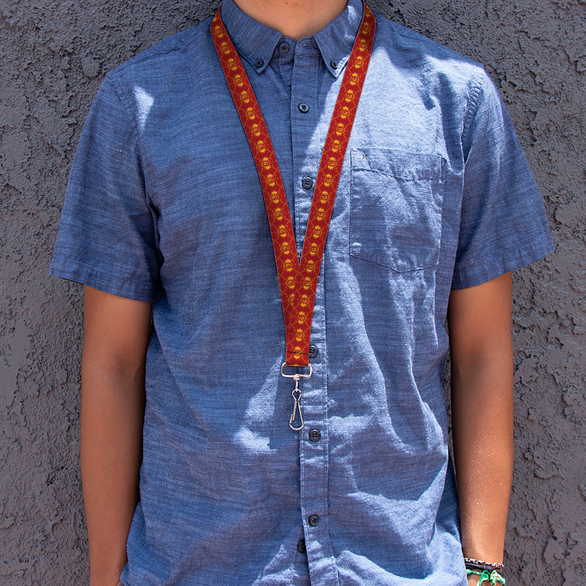 Lanyard - 1.0" - Harry Potter Gryffindor House Pride Banner Burgundy/Yellow Lanyards Harry Potter
