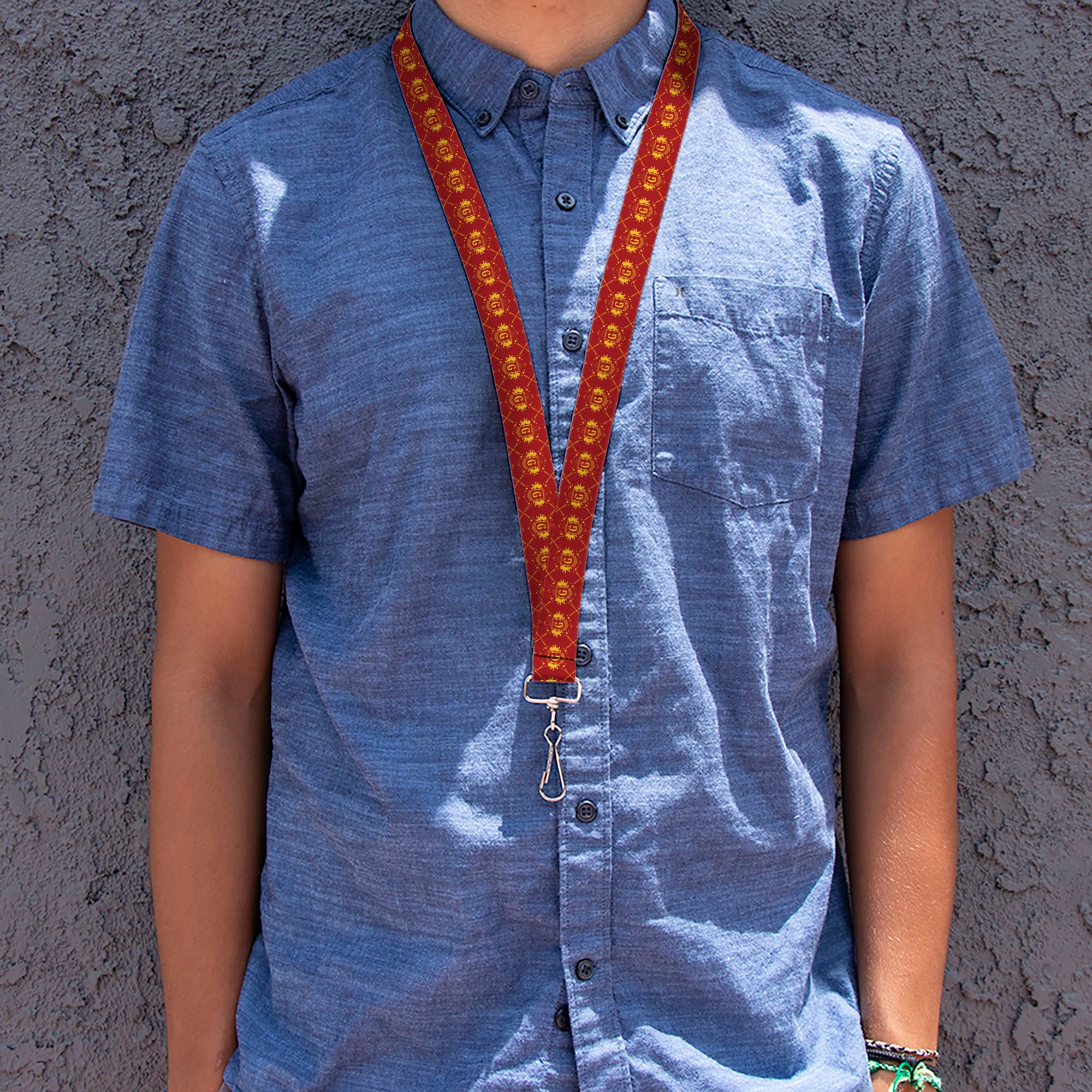 Lanyard - 1.0" - Harry Potter Gryffindor House Pride Banner Burgundy/Yellow Lanyards Harry Potter