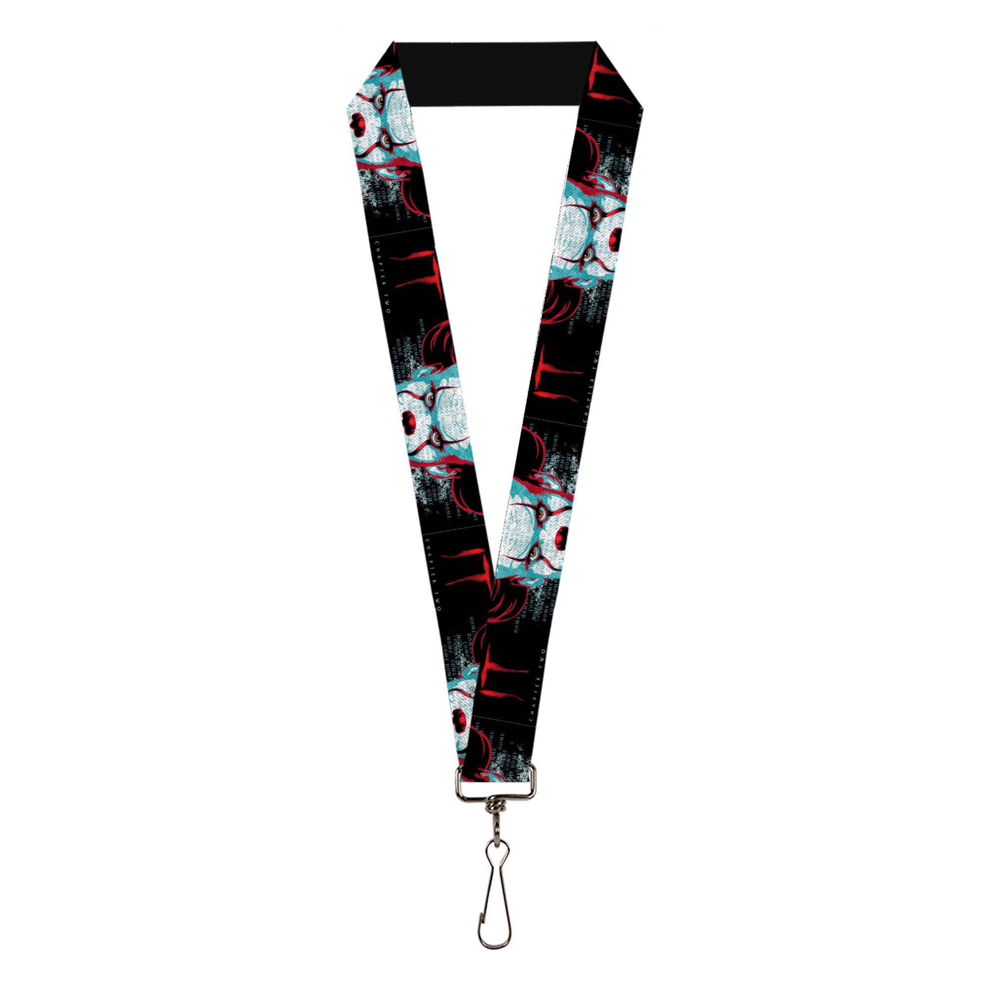 Lanyard - 1.0" - IT CHAPTER TWO Pennywise Face CLOSE-UP Black/Red/Blues Lanyards IT