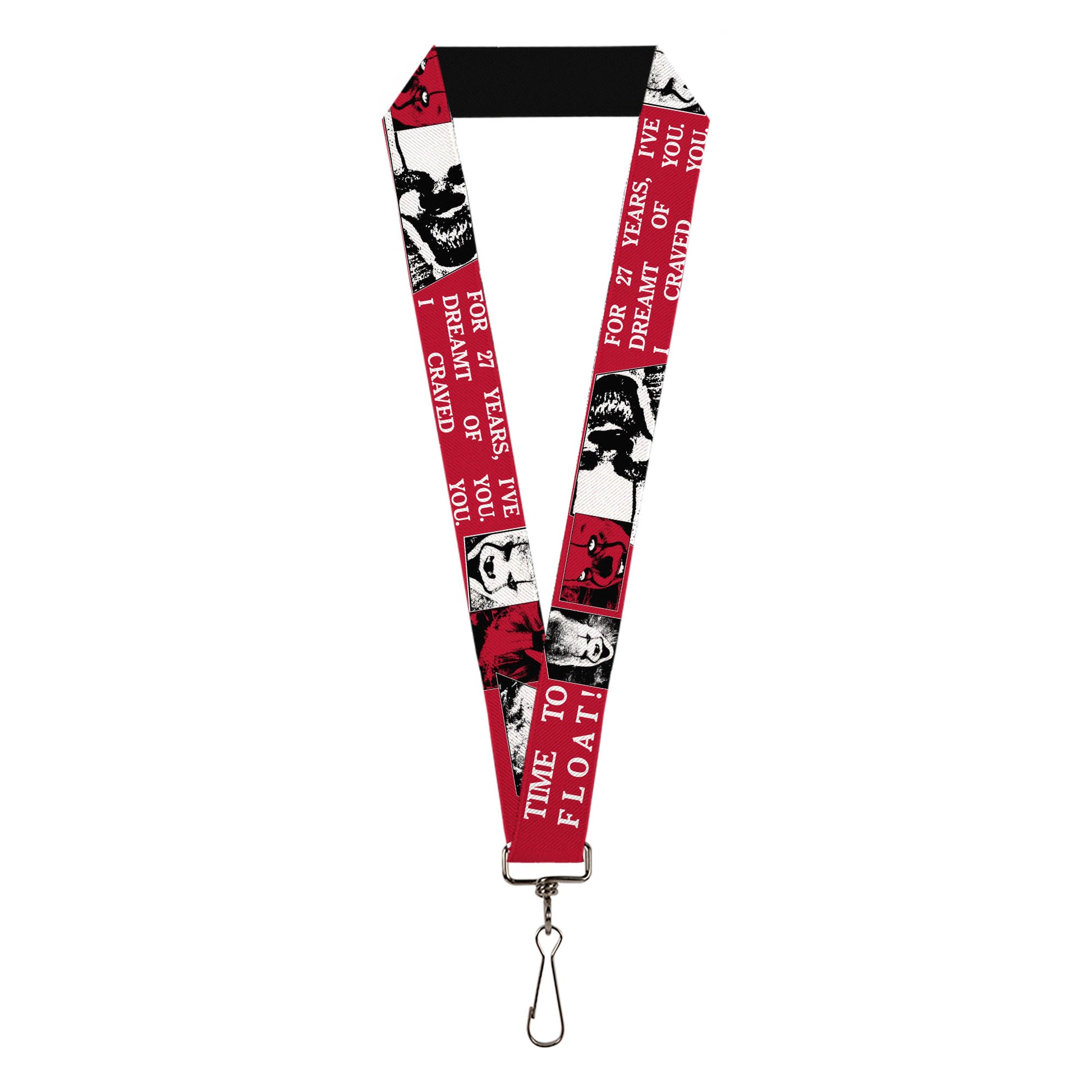 Lanyard - 1.0" - IT Pennywise Poses and Quotes Collage Red/White/Grays Lanyards IT