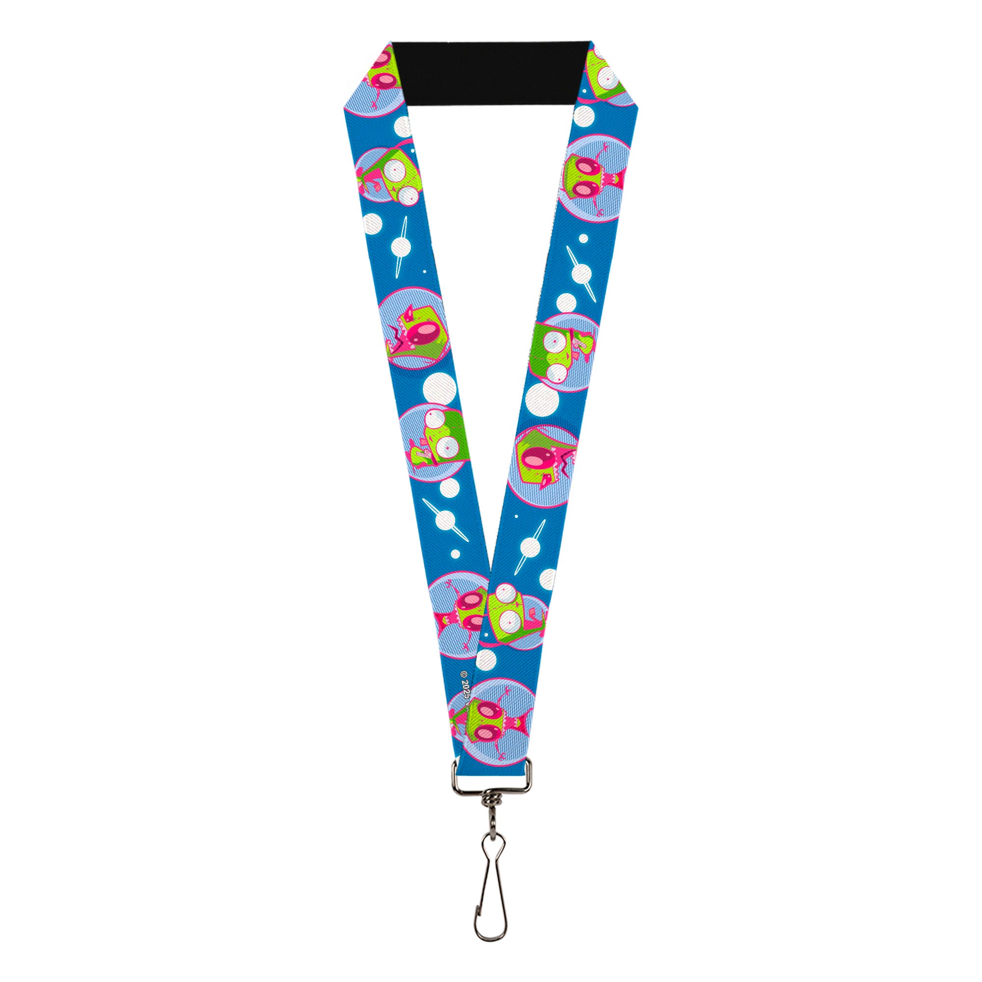 Lanyard - 1.0" - Invader Zim and GIR Poses and Planets Blue/White Lanyards Invader Zim