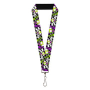 Lanyard - 1.0" - Invader Zim GIR DOOM Pose Checker Black/Gray Lanyards Invader Zim