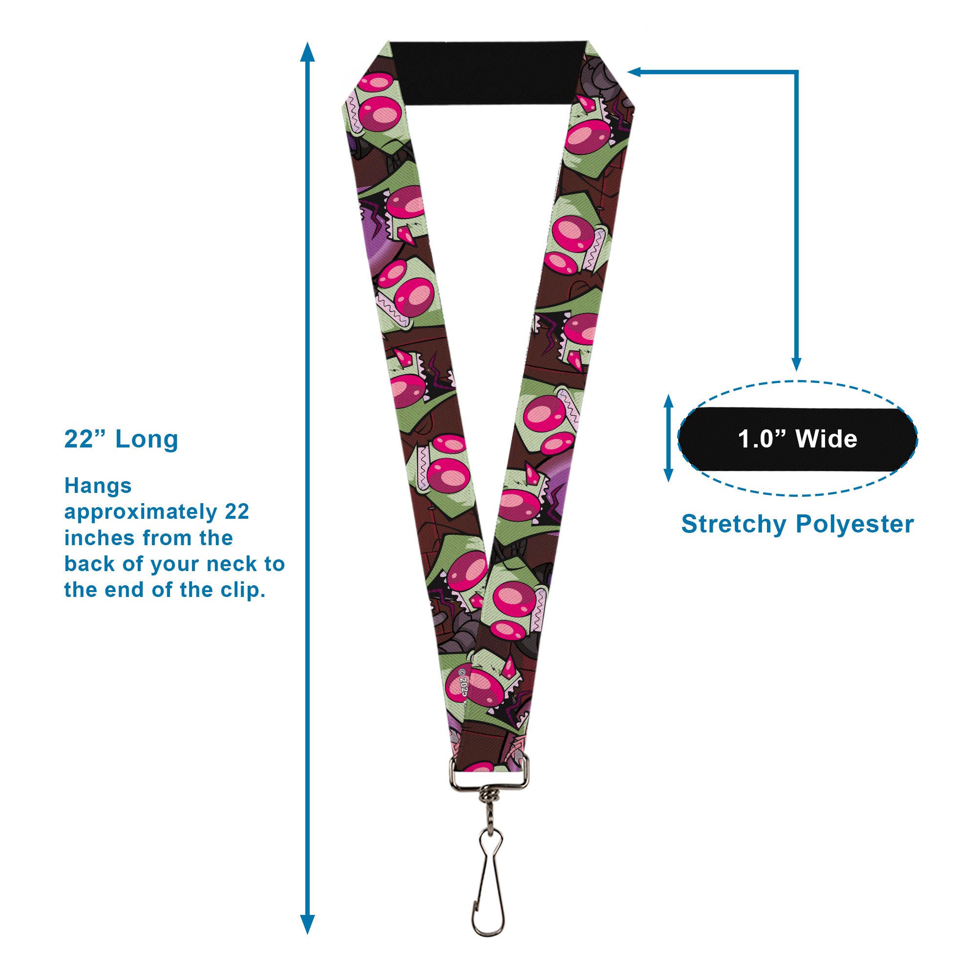 Lanyard - 1.0" - Invader Zim Close-Up Poses Reds Lanyards Invader Zim