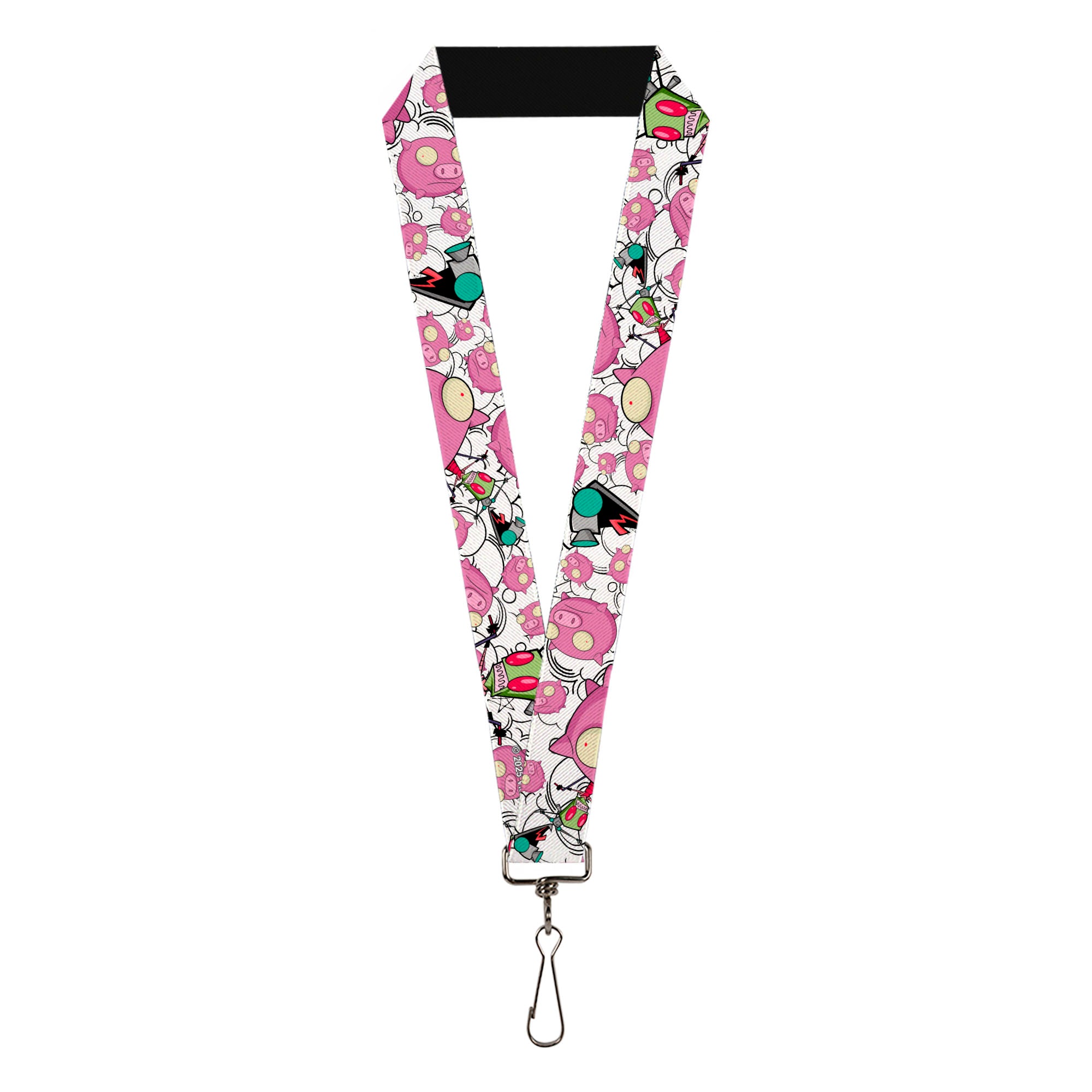 Lanyard - 1.0" - Invader Zim GIR and Piggy Doddles White/Black Lanyards Invader Zim
