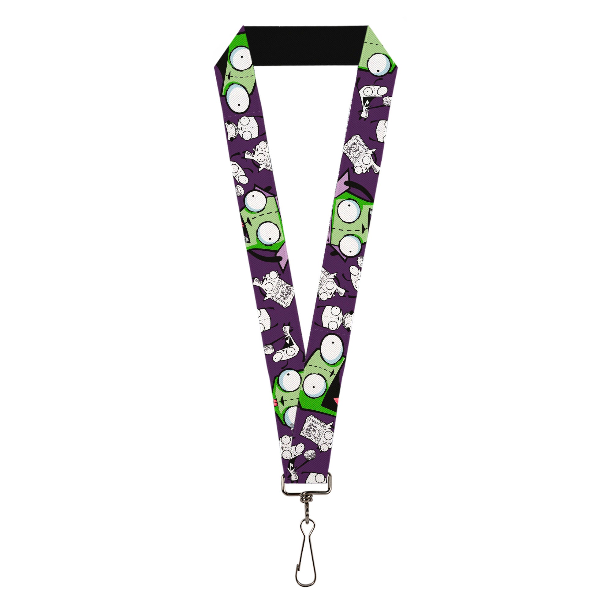 Lanyard - 1.0" - Invader Zim GIR Poses and Sketch Purple Lanyards Invader Zim