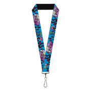 Lanyard - 1.0" - Invader Zim GIR and Piggy Rule the World Poses Blue Lanyards Invader Zim