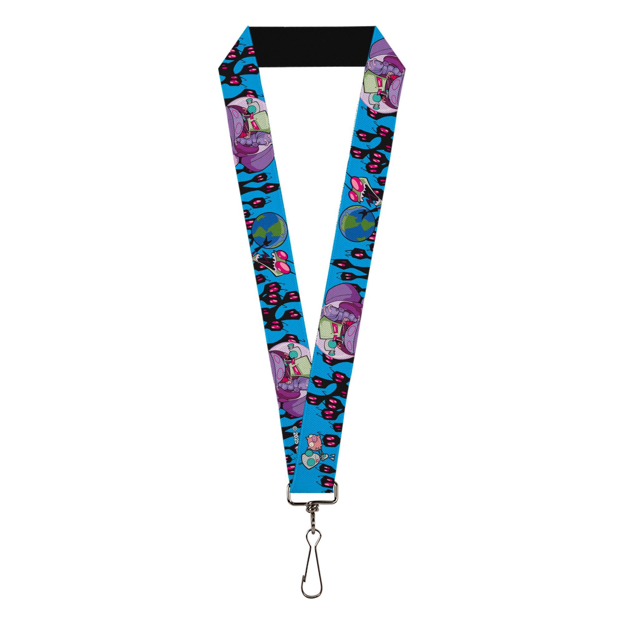 Lanyard - 1.0" - Invader Zim GIR and Piggy Rule the World Poses Blue Lanyards Invader Zim
