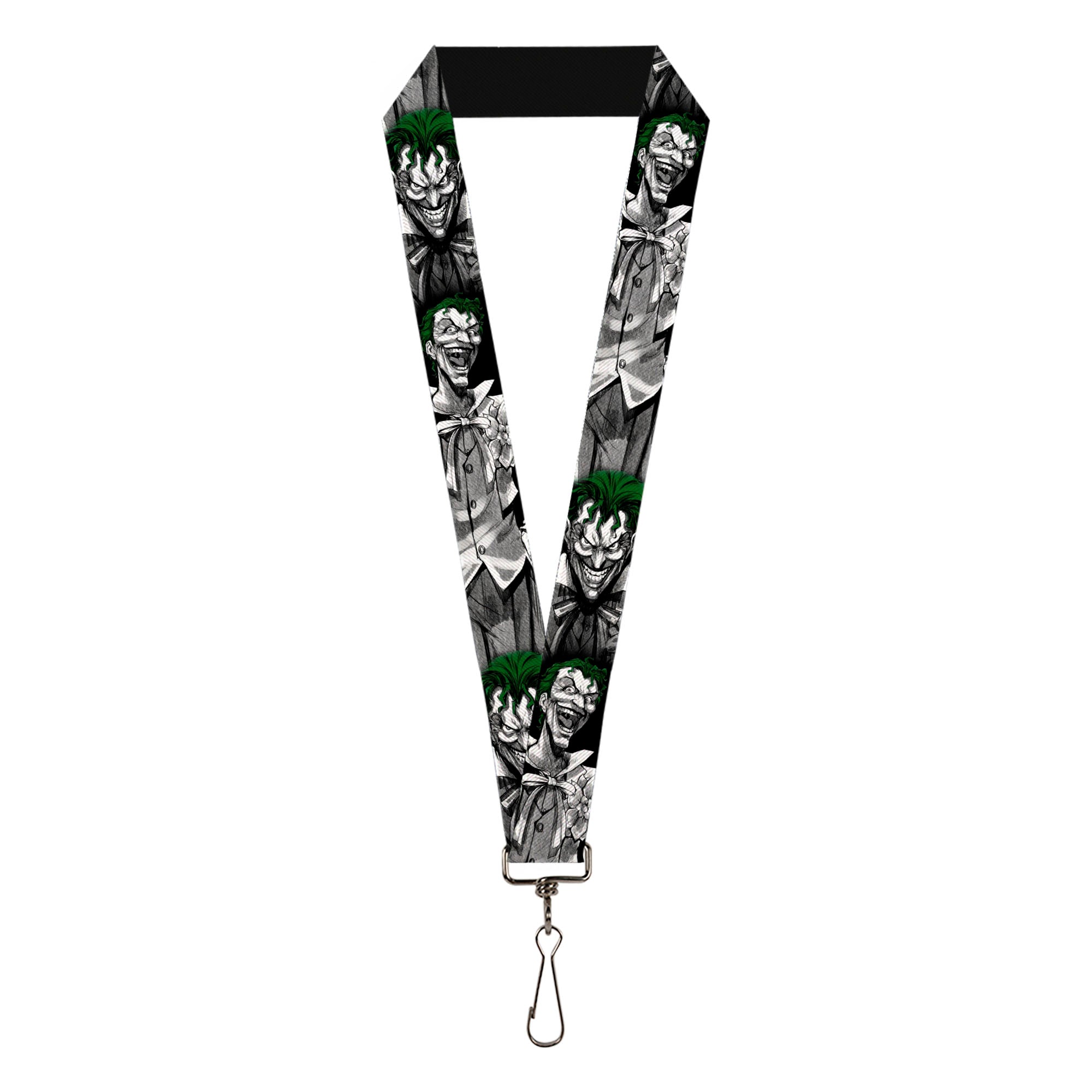Lanyard - 1.0" - Joker Laughing Poses Black White Green Lanyards DC Comics
