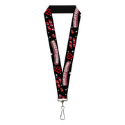 Lanyard - 1.0" - HARLEY QUINN GOOD TO BE BAD Collage Black Red Pinks Lanyards DC Comics