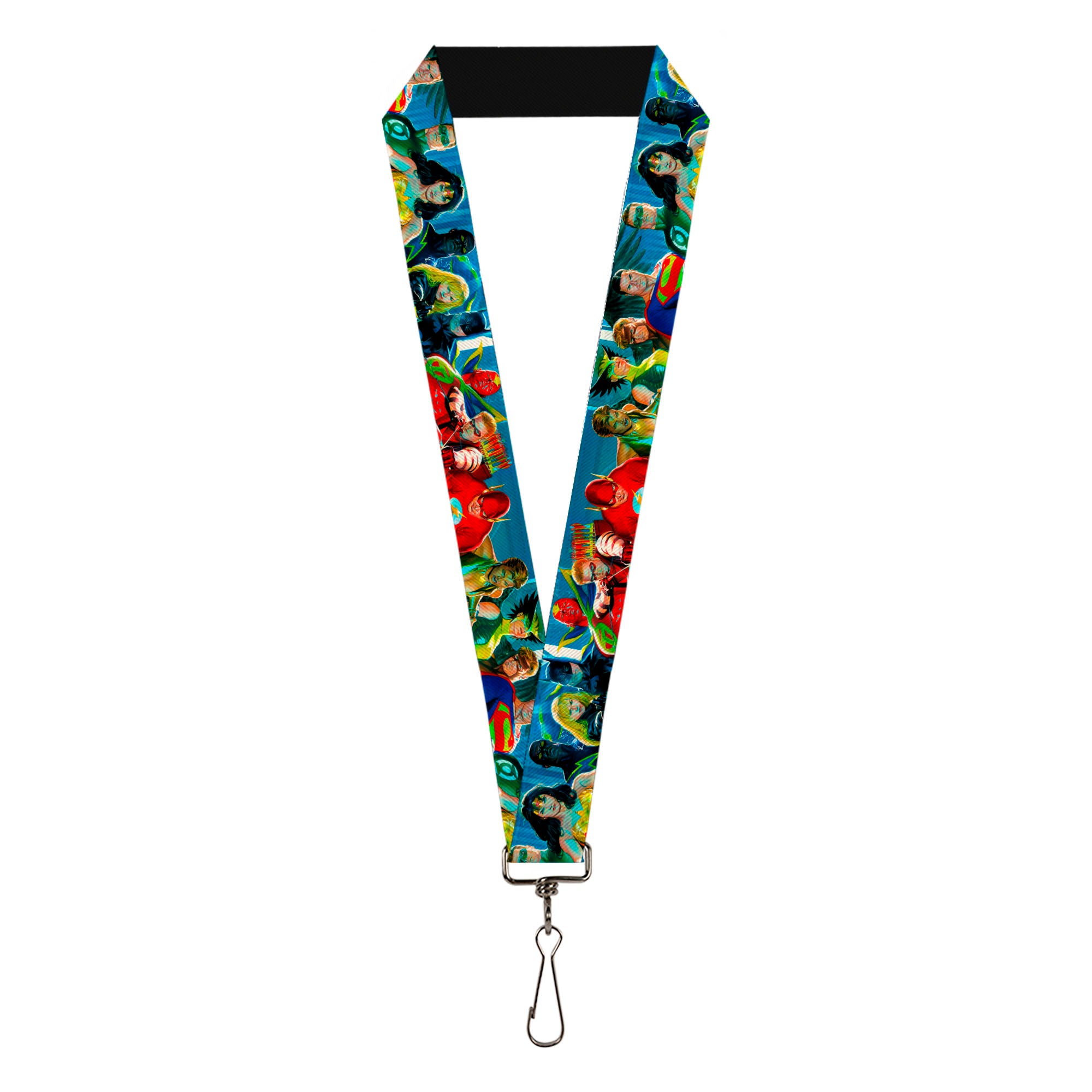 Lanyard - 1.0" - The Justice League 12-Superhero Group Pose Blues Lanyards DC Comics