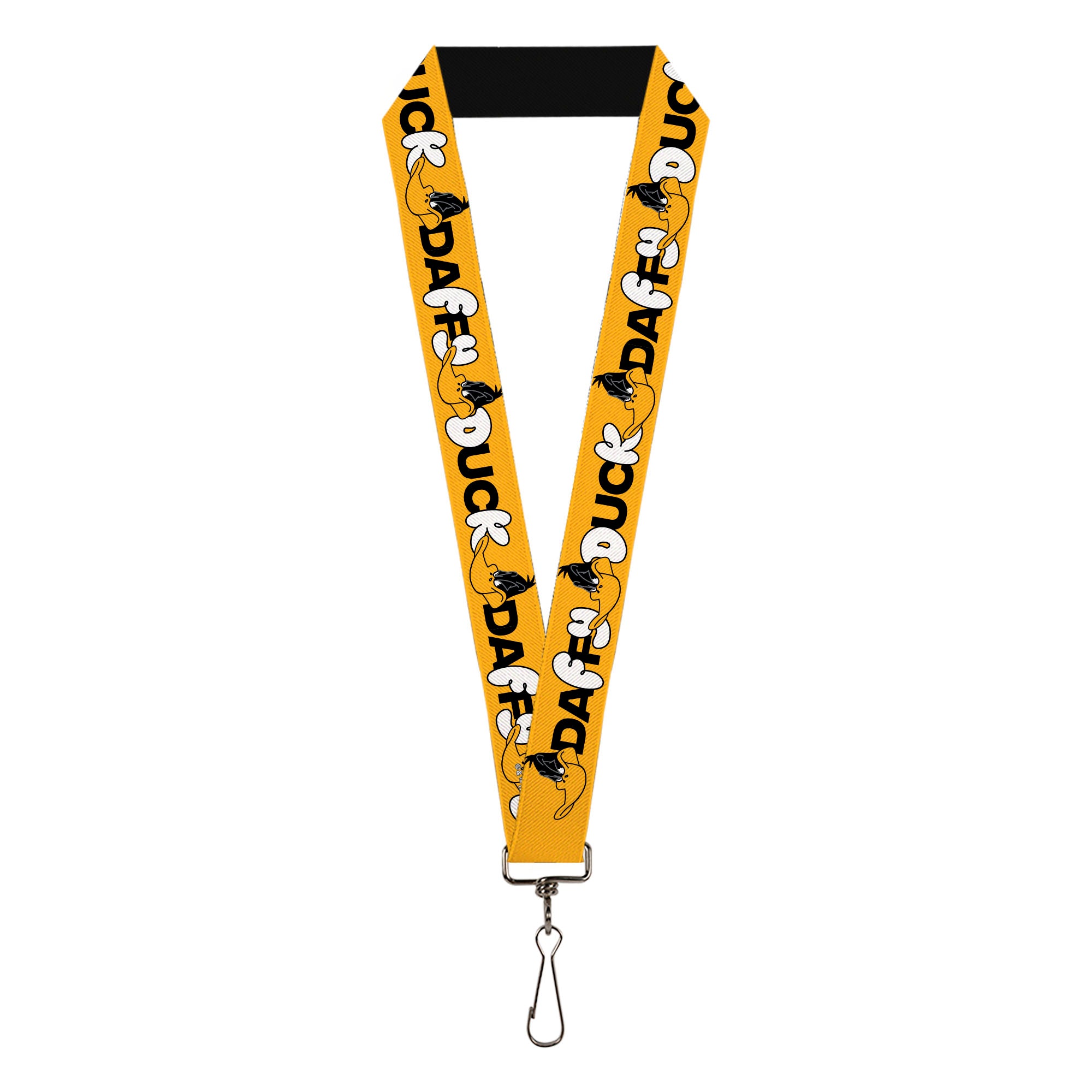 Lanyard - 1.0" - DAFFY DUCK Smiling Face Text Orange Lanyards Looney Tunes