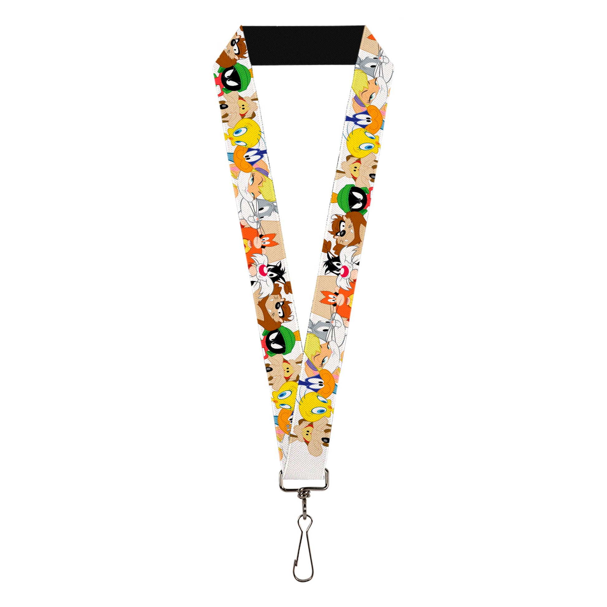 Lanyard - 1.0" - Looney Tunes Nine Character Faces White Lanyards Looney Tunes