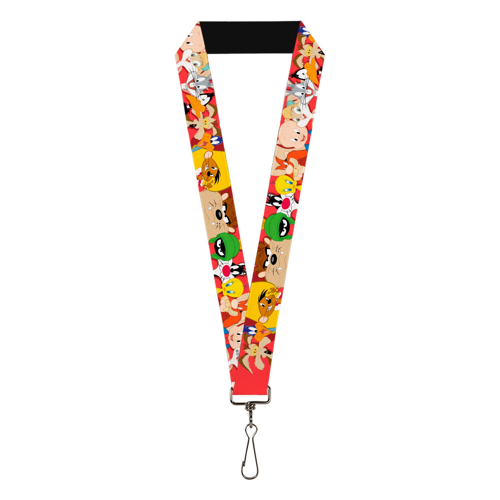 Lanyard - 1.0" - Looney Tunes Twelve Character Expressions Red Lanyards Looney Tunes