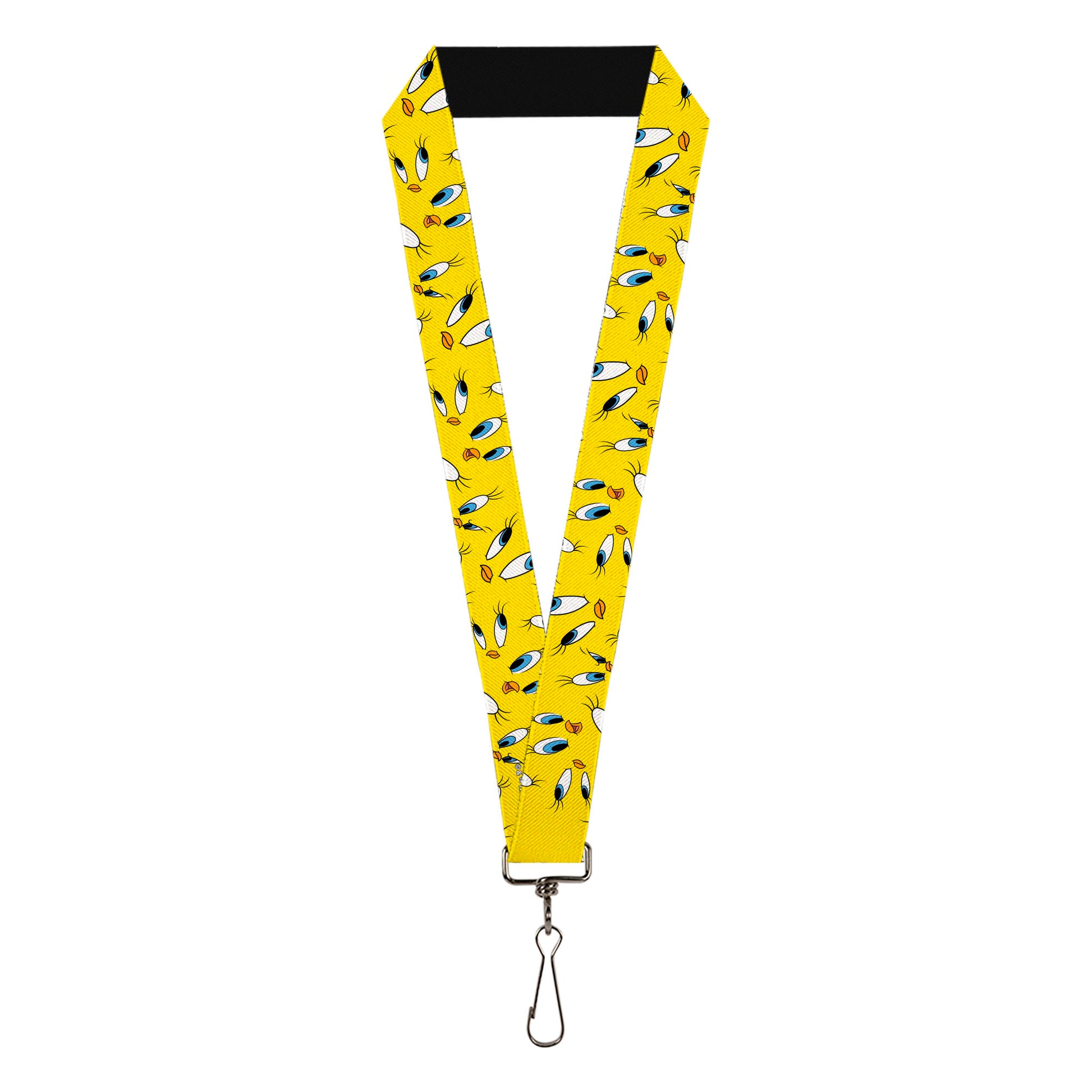 Lanyard - 1.0" - Tweety Expression and Eyes Scattered Yellow Lanyards Looney Tunes