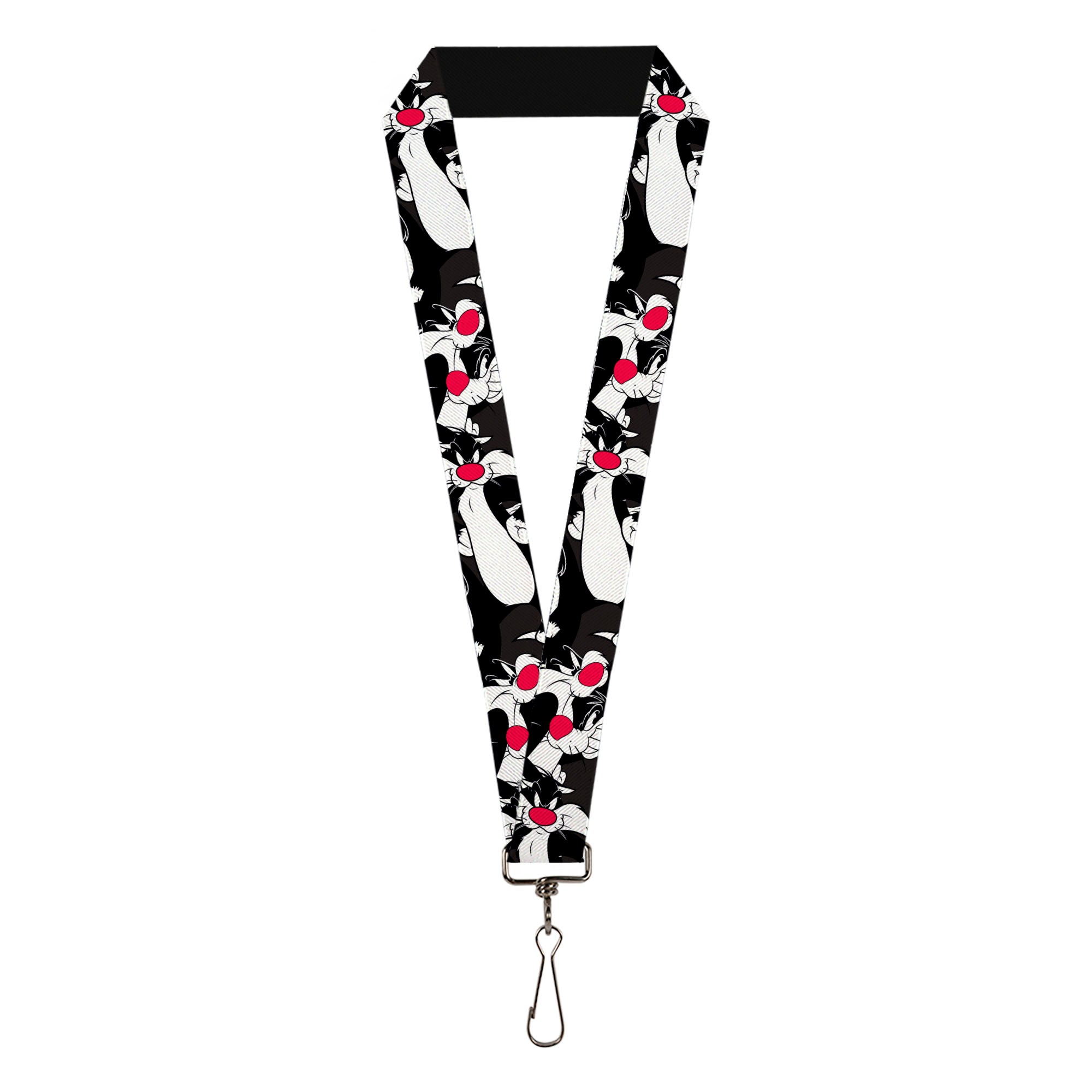 Lanyard - 1.0" - Sylvester the Cat Poses Stacked Black Lanyards Looney Tunes