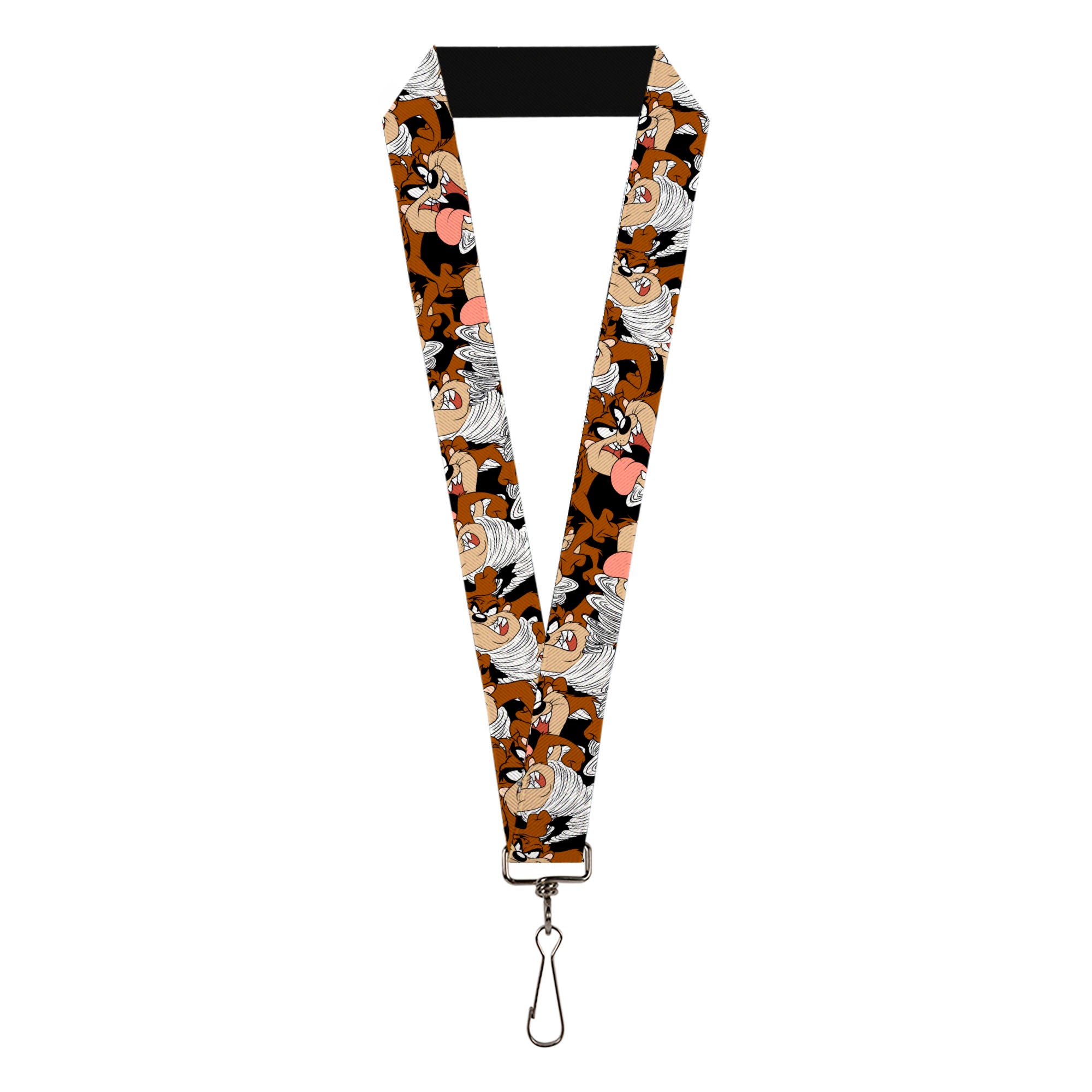 Lanyard - 1.0" - Tasmanian Devil Vortex Poses Stacked Charcoal Lanyards Looney Tunes