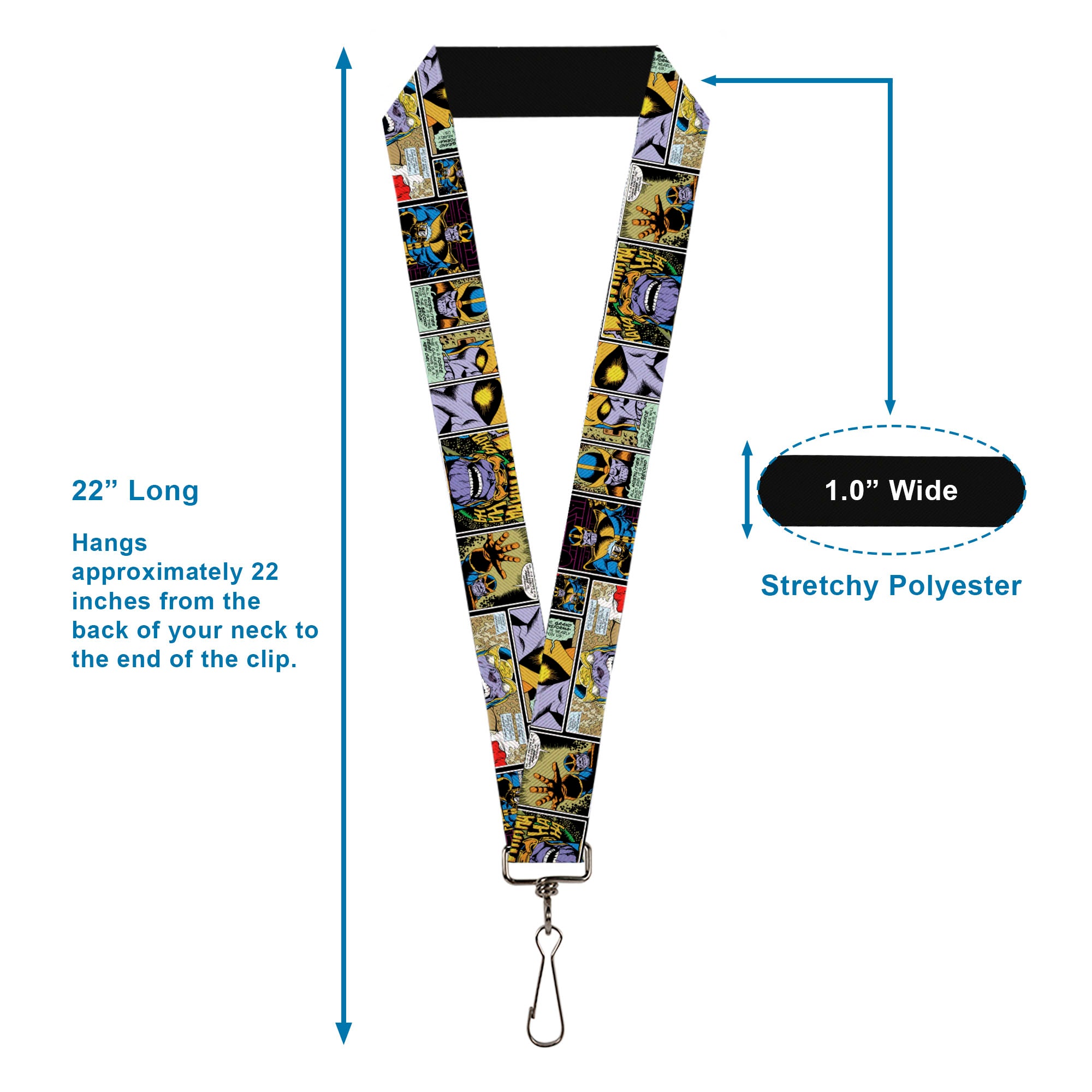 MARVEL COMICS Lanyard - 1.0" - Thanos Comic Scene Blocks Lanyards Marvel Comics