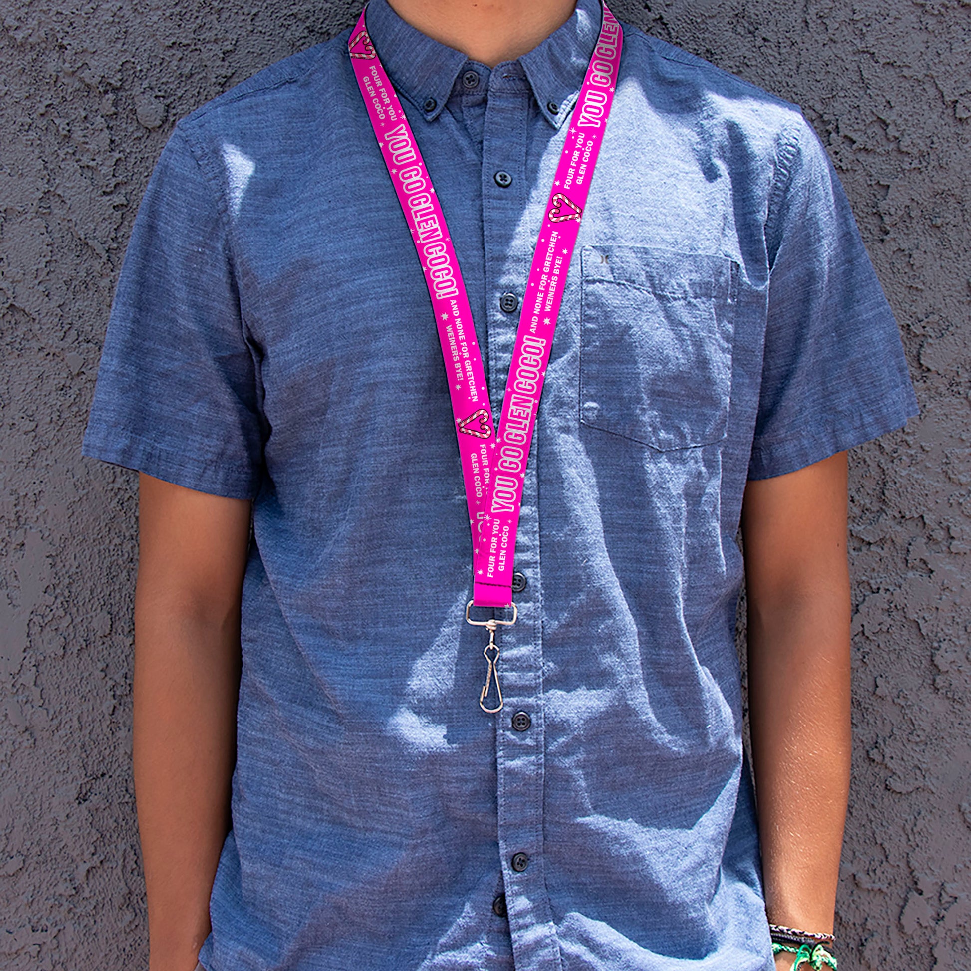 Lanyard - 1.0" - Mean Girls YOU GO GLEN COCO Pink/White Lanyards Mean Girls