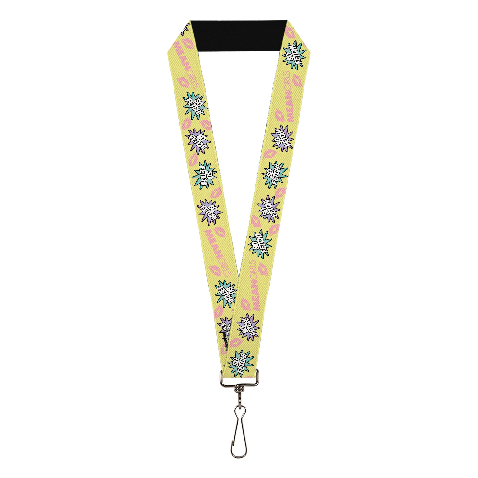 Lanyard - 1.0" - MEAN GIRLS Title Logo SO FETCH! Quote Collage Yellow/Pink/Blue Lanyards Mean Girls