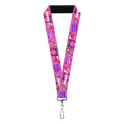 Lanyard - 1.0" - MEAN GIRLS Quotes and Plastics Animal Ears Collage Pink Lanyards Mean Girls