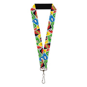 Lanyard - 1.0" - UNO Cards Stacked Collage Multi Color Lanyards UNO